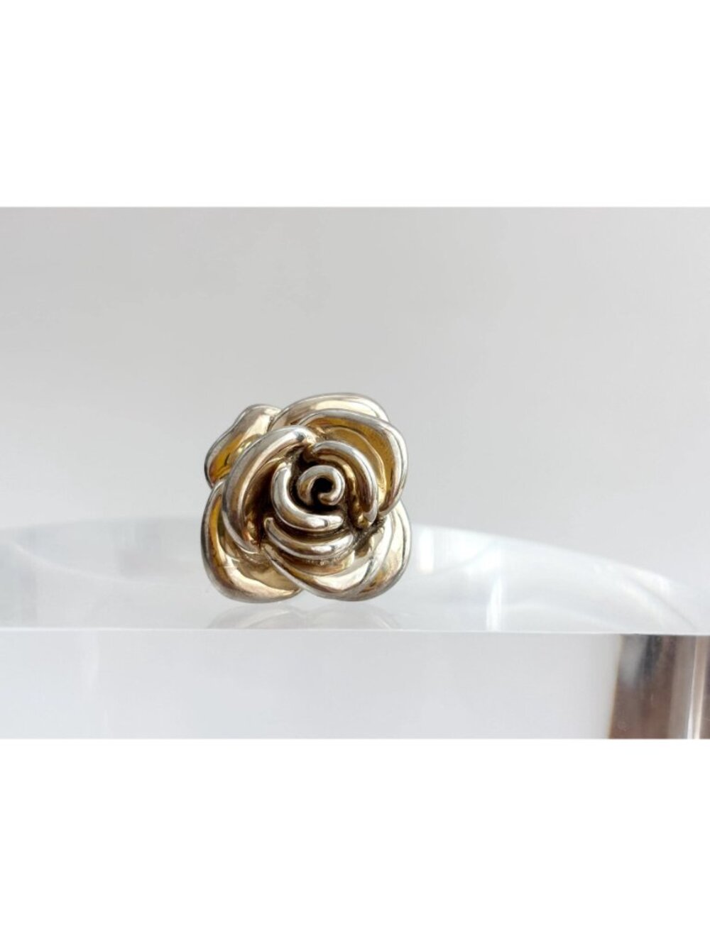 Blooming Rose Floral Beautiful Jumbo Sterling Silver 925 Vintage Ring - sz 7 - Picture 16 of 16